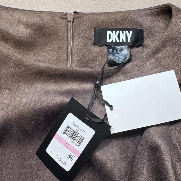 DKNY Brown Faux Suede Midi Dress - Picture 4 of 9